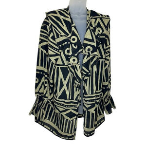 Vtg‎ Sharon Anthony Top 14W Open Ruffle Geometric Artsy Avant Garde Art to Wear